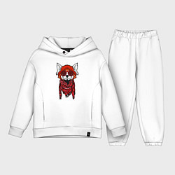 Детский костюм оверсайз Красная панда, цвет: белый