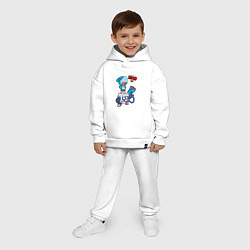 Детский костюм оверсайз BRAWL STARS LEON SHARK 8-BIT, цвет: белый — фото 2