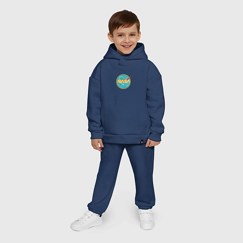 Детский костюм оверсайз NASA винтажный логотип / Тёмно-синий – фото 4