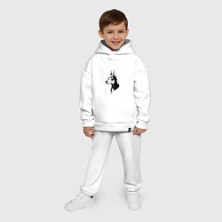 Детский костюм оверсайз Доберман Z, цвет: белый — фото 2