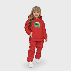 Детский костюм оверсайз Brawl Stars Leon Quattro, цвет: красный — фото 2