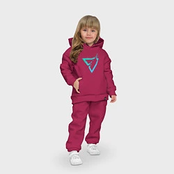 Детский костюм оверсайз Paint Drop Triangle, цвет: маджента — фото 2