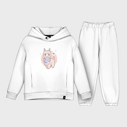 Детский костюм оверсайз Милая лама, цвет: белый