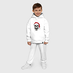 Детский костюм оверсайз Череп Санты, цвет: белый — фото 2