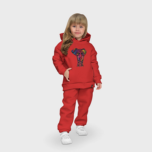 Детский костюм оверсайз  Слон с орнаментом / Красный – фото 3