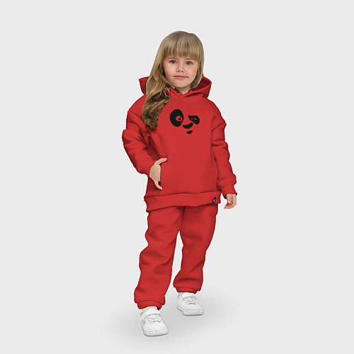 Детский костюм оверсайз Панда / Красный – фото 3