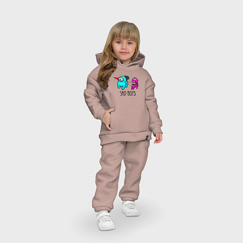 Детский костюм оверсайз Among Us / Пыльно-розовый – фото 3