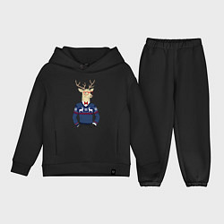 Детский костюм оверсайз Hipster Deer, цвет: черный