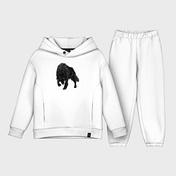 Детский костюм оверсайз Черный Волк, цвет: белый
