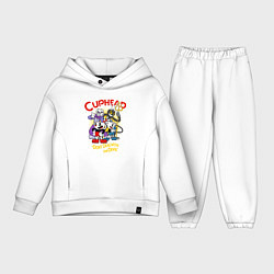 Детский костюм оверсайз Cuphead, главные герои, цвет: белый
