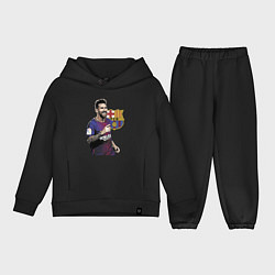 Детский костюм оверсайз Lionel Messi Barcelona Argentina, цвет: черный