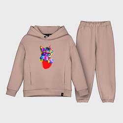 Детский костюм оверсайз РАДУЖНЫЙ КОТИК RAINBOW KITTY