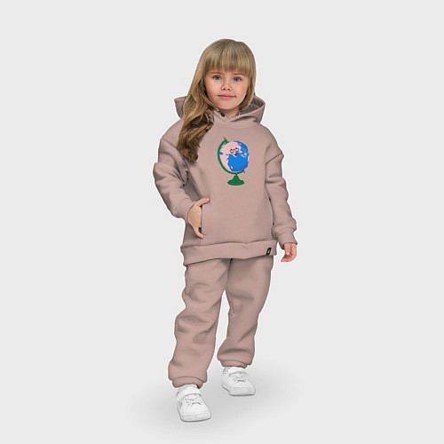 Детский костюм оверсайз Глобус / Пыльно-розовый – фото 3