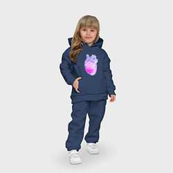 Детский костюм оверсайз Реалистичные силуэт сердца, цвет: тёмно-синий — фото 2
