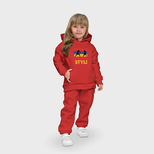 Детский костюм оверсайз Армянский стиль / Красный – фото 3