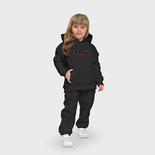Детский костюм оверсайз Игра в кальмара: Лого / Черный – фото 3