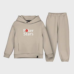 Детский костюм оверсайз PokerStars логотип, цвет: миндальный