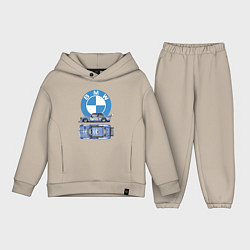 Детский костюм оверсайз BMW Motorsport Retro, Germany, цвет: миндальный