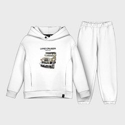 Детский костюм оверсайз Toyota Land Cruiser FJ 40 4X4 sketch, цвет: белый