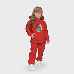 Детский костюм оверсайз Мечтающий медведь, цвет: красный — фото 2