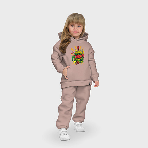 Детский костюм оверсайз Бешеный гамбургер / Пыльно-розовый – фото 3