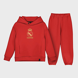 Детский костюм оверсайз Real Madrid gold logo, цвет: красный