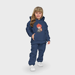 Детский костюм оверсайз Чиби Дилюк в деле, цвет: тёмно-синий — фото 2