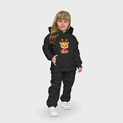 Детский костюм оверсайз Маленький тигренок со звездочками на голове, цвет: черный — фото 2