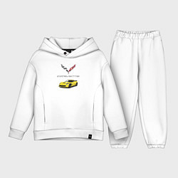 Детский костюм оверсайз Chevrolet Corvette motorsport, цвет: белый