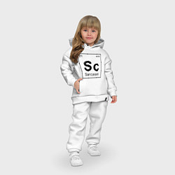 Детский костюм оверсайз САРКАЗМ - SARCASM, Sc Таблица Менделеева, цвет: белый — фото 2