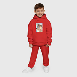Детский костюм оверсайз Картина Выгодная позиция, цвет: красный — фото 2