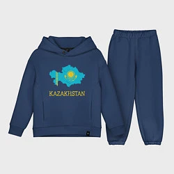 Детский костюм оверсайз Map Kazakhstan, цвет: тёмно-синий