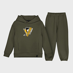 Детский костюм оверсайз Pittsburgh Penguins Питтсбург Пингвинз, цвет: хаки