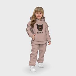 Детский костюм оверсайз Пиксельный медведь, цвет: пыльно-розовый — фото 2