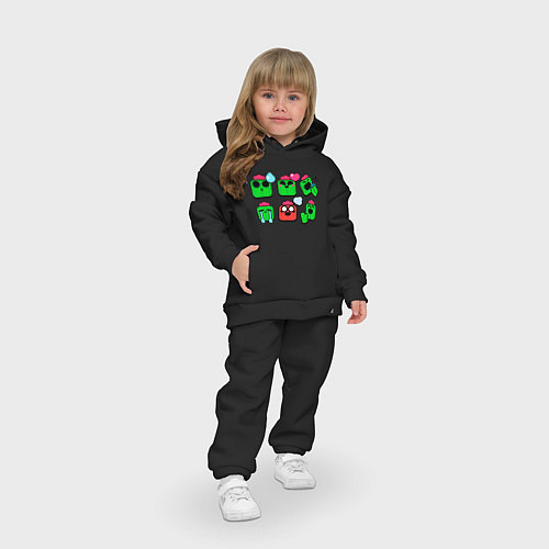 Детский костюм оверсайз Значки на Спайка Пины Бравл Старс / Черный – фото 3