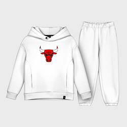 Детский костюм оверсайз Chicago Bulls are coming Чикаго Буллз, цвет: белый
