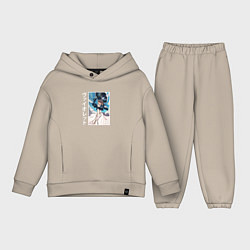 Детский костюм оверсайз Вайолет с зонтом в руках, цвет: миндальный