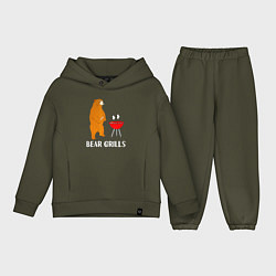 Детский костюм оверсайз Bear Grills Беар Гриллс, цвет: хаки