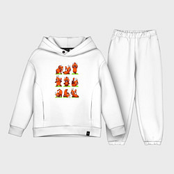 Детский костюм оверсайз Йога красной панды, цвет: белый
