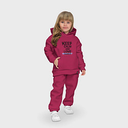 Детский костюм оверсайз Keep calm Tambov Тамбов, цвет: маджента — фото 2