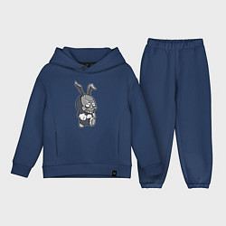 Детский костюм оверсайз Cool hare Hype Крутой заяц Шумиха, цвет: тёмно-синий