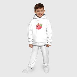 Детский костюм оверсайз Червяк в яблоке, цвет: белый — фото 2