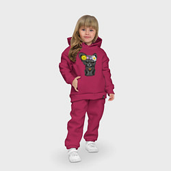 Детский костюм оверсайз Мир - Пантера, цвет: маджента — фото 2