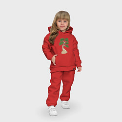 Детский костюм оверсайз Бонсай стилизованный в витражной технике, цвет: красный — фото 2
