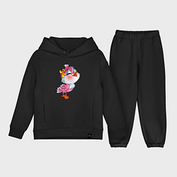 Детский костюм оверсайз Пение розовой пташки, цвет: черный