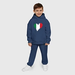 Детский костюм оверсайз Сердце - Италия, цвет: тёмно-синий — фото 2