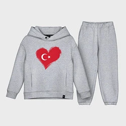 Детский костюм оверсайз Сердце - Турция, цвет: меланж