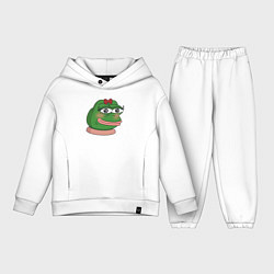 Детский костюм оверсайз Лягушка Пепе девочка, цвет: белый