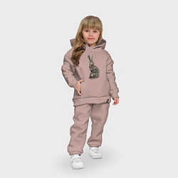 Детский костюм оверсайз Бронзовый заяц - скульптура - art, цвет: пыльно-розовый — фото 2