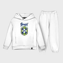 Детский костюм оверсайз Brasil Football, цвет: белый